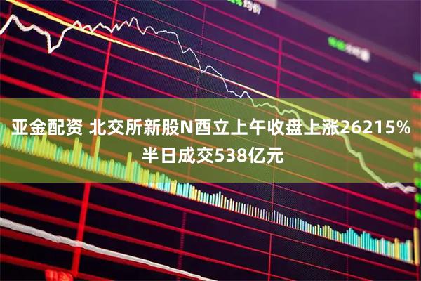 亚金配资 北交所新股N酉立上午收盘上涨26215% 半日成交538亿元